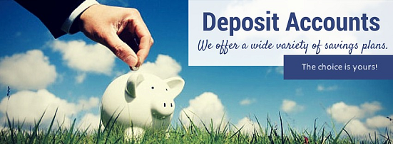Deposit Accounts We offer a wide variety of savings plans